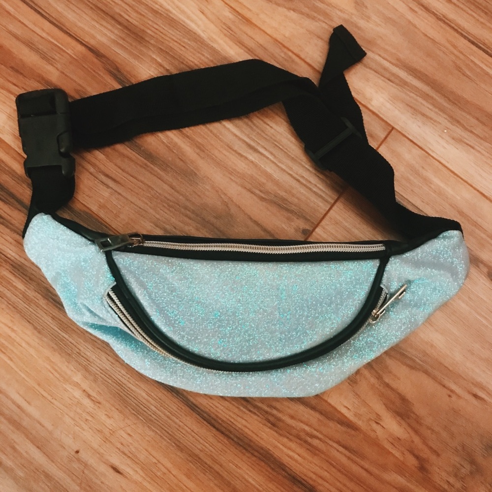 Blue sparkle fanny pack